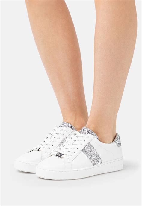 michael michael kors irving sneaker low optic white silver|MICHAEL Michael Kors Low.